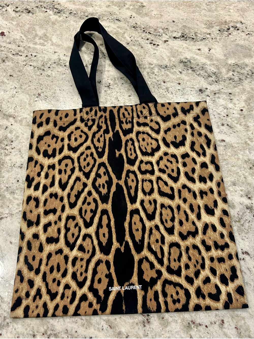 NEW Saint Laurent Canvas Leopard Print Tote Retail $150